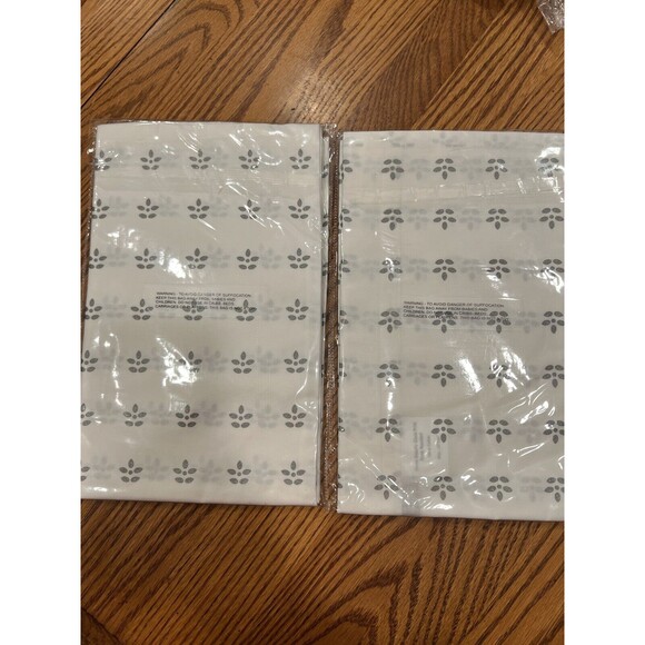 Ballard Designs Pillow Standard Sham Haven Metallic Block Print Set of 2 New - Picture 5 of 5